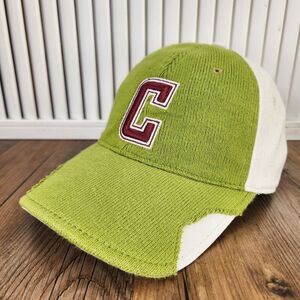 Cabela's Collegiate Varsity "C" Strapback Hat Cap Green Terry Cloth Distressed
